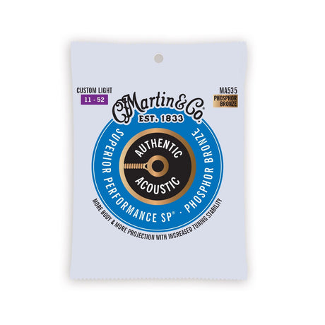 Martin Authentic Acoustic SP Phosphor Bronze Acoustic Guitar Strings Custom Light - Music Vault