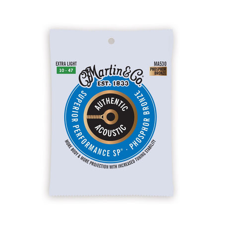 Martin Authentic Acoustic SP Phosphor Bronze Acoustic Guitar Strings Extra Light - Music Vault