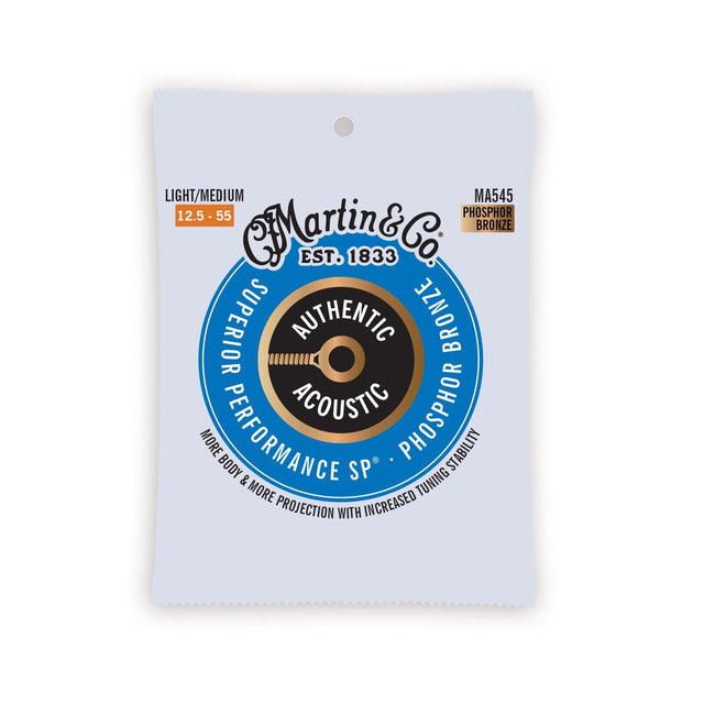 Martin Authentic Acoustic SP Phosphor Bronze Acoustic Guitar Strings Light/Medium - Music Vault