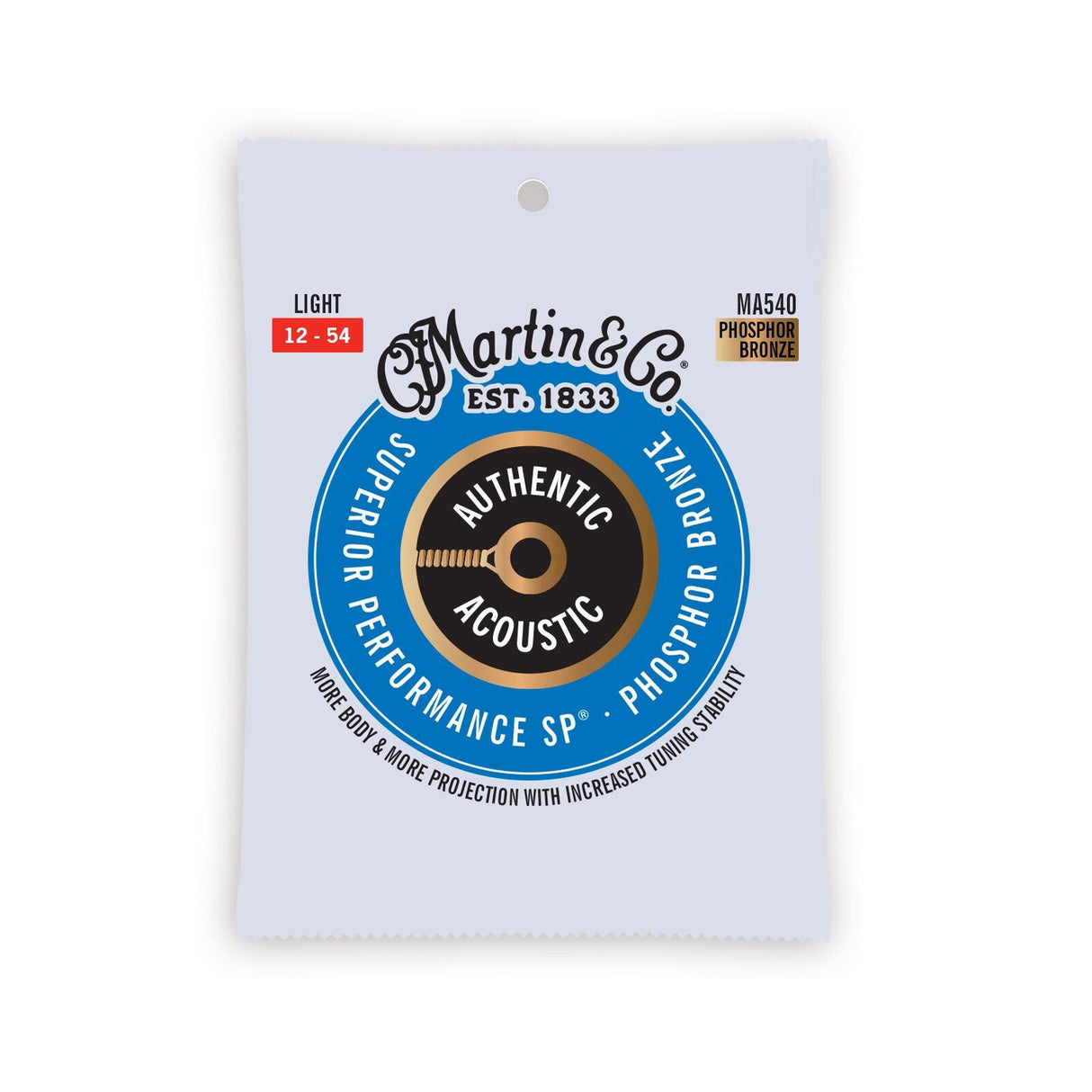 Martin Authentic Acoustic SP Phosphor Bronze Acoustic Guitar Strings Light - Music Vault