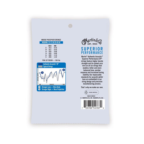 Martin Authentic Acoustic SP Phosphor Bronze Acoustic Guitar Strings Medium - Music Vault