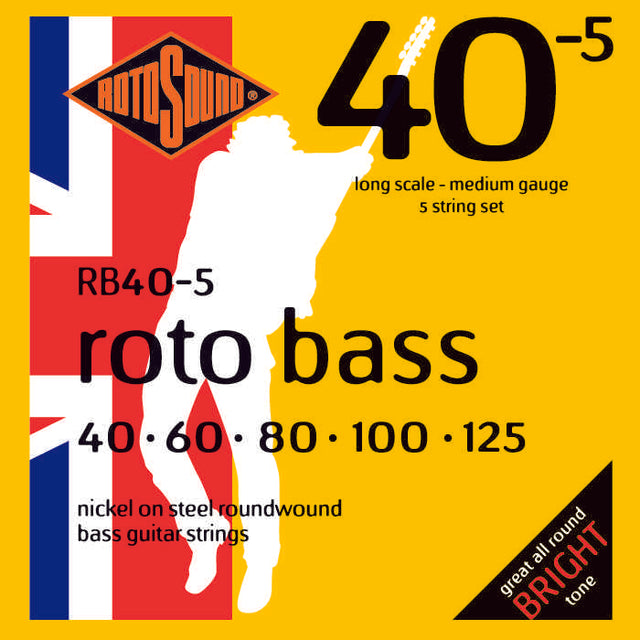Rotosound Roto Bass 5 String Bass Guitar Strings RB40-5 (40-125) - Music Vault