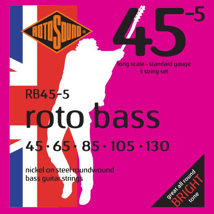 Rotosound Roto Bass 5 String Bass Guitar Strings RB45-5 (45-130) - Music Vault