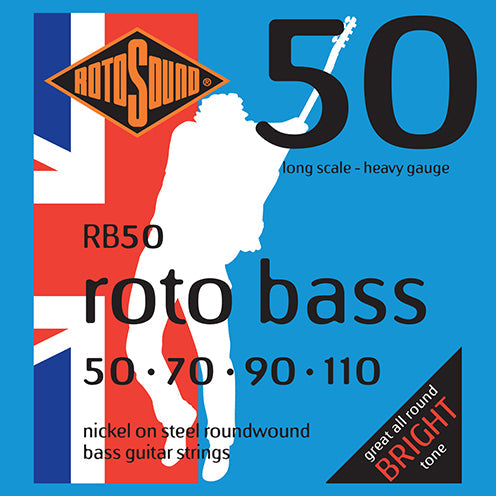 Rotosound Roto Bass Electric Bass Guitar Strings RB50 (50-110) - Music Vault