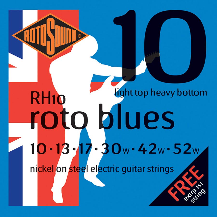 Rotosound Roto Blues Electric Guitar Strings RH10 (10-52) - Music Vault