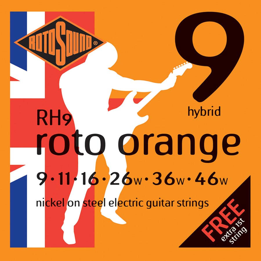 Rotosound Roto Orange Electric Guitar Strings RH9 (9-46) - Music Vault