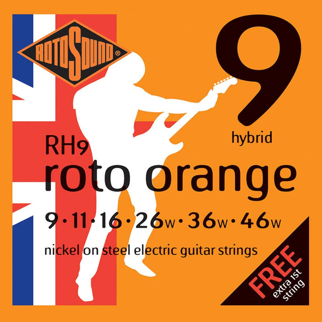 Rotosound Roto Orange Electric Guitar Strings RH9 (9-46) - Music Vault