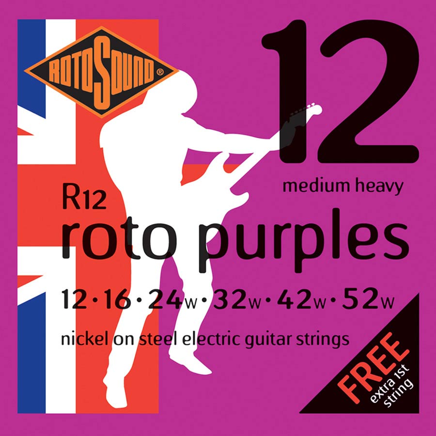 Rotosound Roto Purples Electric Guitar Strings R12 (12-52) - Music Vault