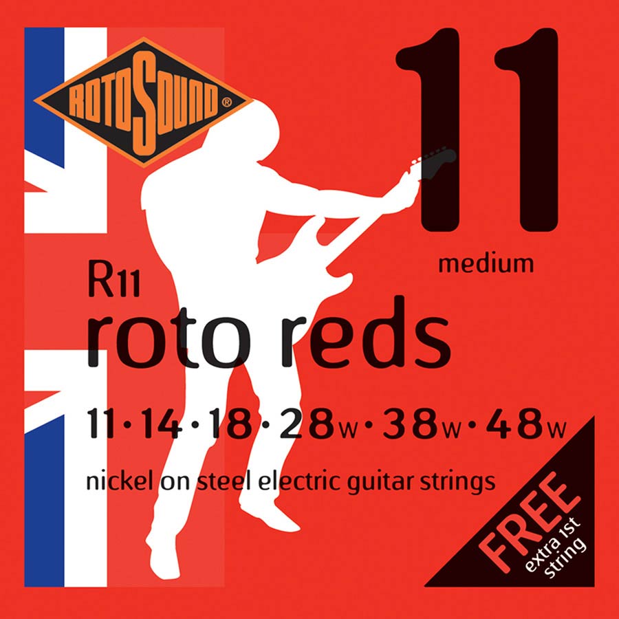 Rotosound Roto Reds Electric Guitar Strings R11 (11-48) - Music Vault
