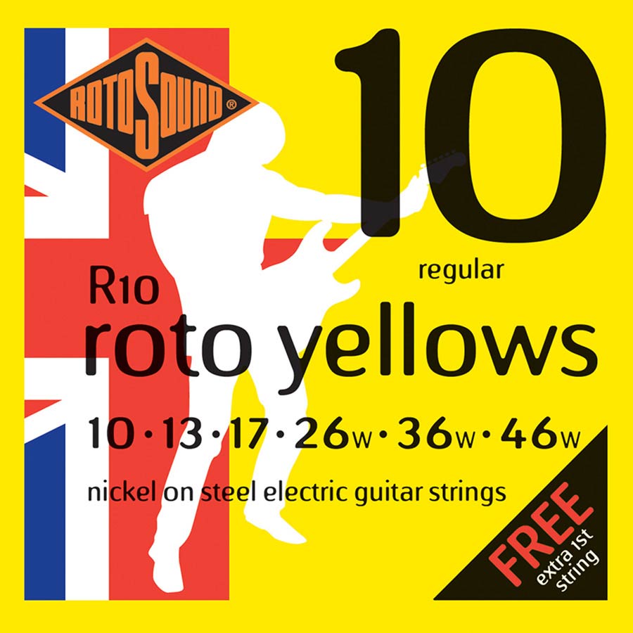 Rotosound Roto Yellows Electric Guitar Strings R10 (10-46) - Music Vault