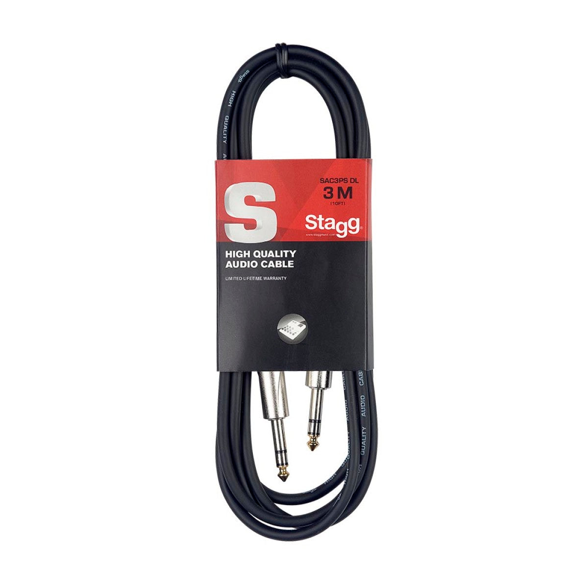 Stagg SAC3PS/DL Balanced Stereo Jack/Jack Cable 3m Music Vault