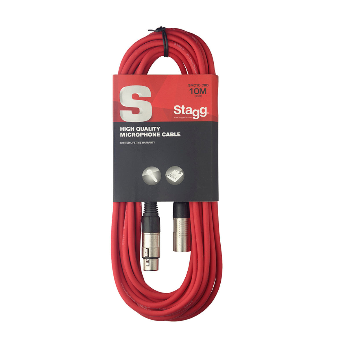 Stagg SMC10/CRD Microphone Cable XLR Red 10m / 33ft Music Vault
