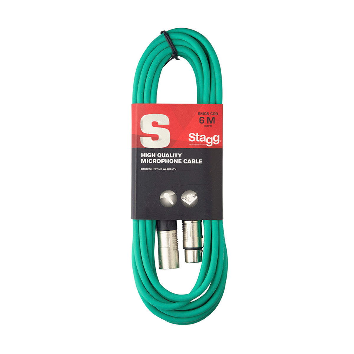Stagg SMC6/CGR Microphone Cable XLR Green 6m / 20ft Music Vault