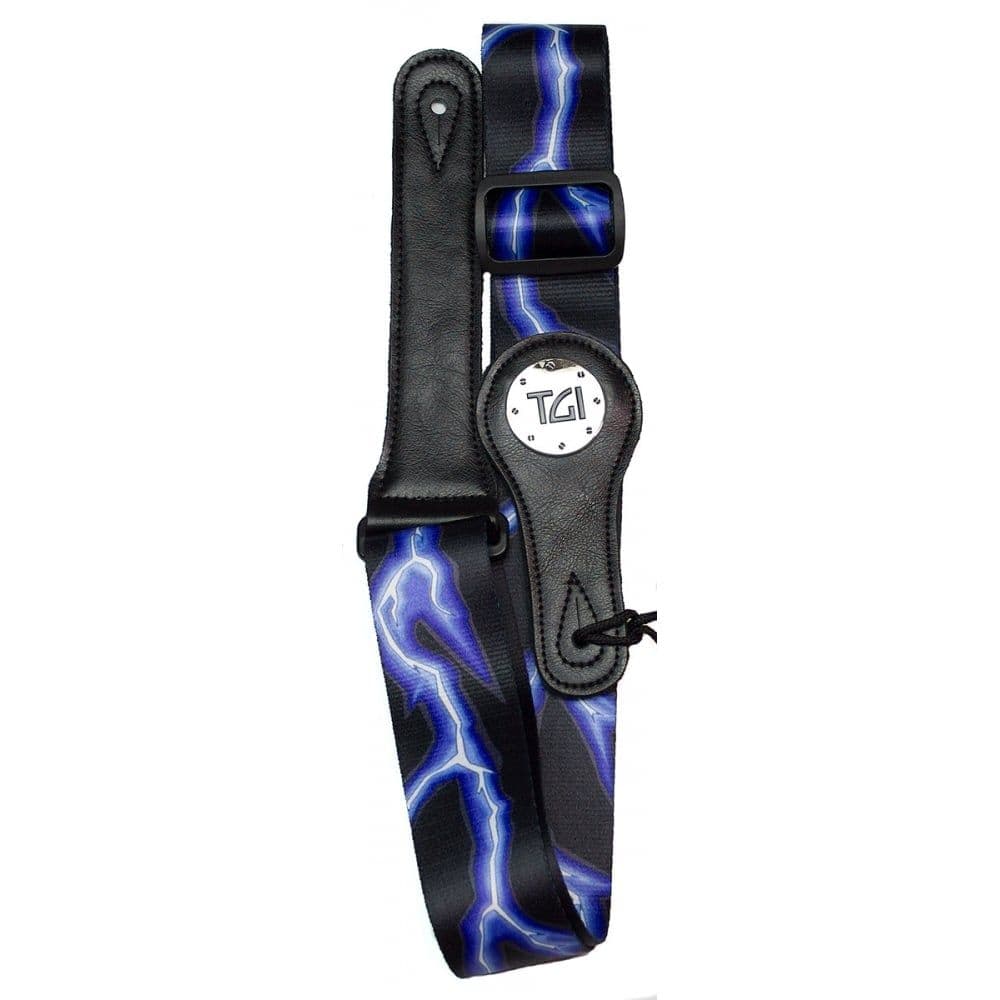 TGI Guitar Strap Blue Lightning - Music Vault
