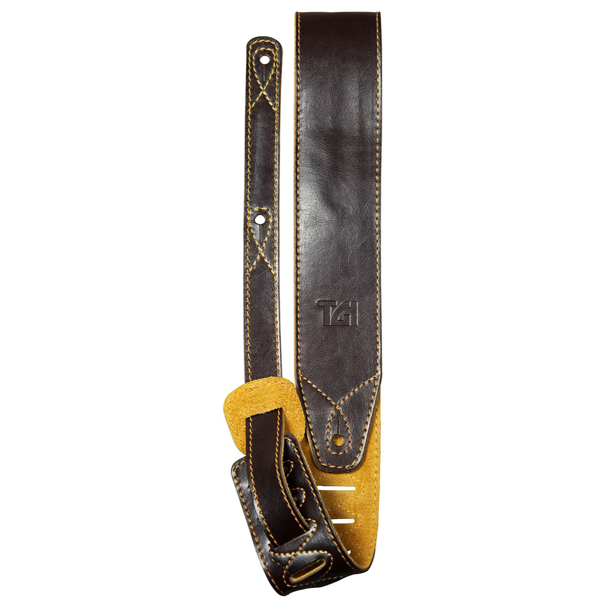 TGI Guitar Strap Brown Leather With Suede Back - Music Vault