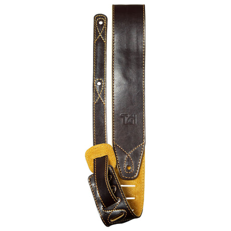 TGI Guitar Strap Brown Leather With Suede Back - Music Vault