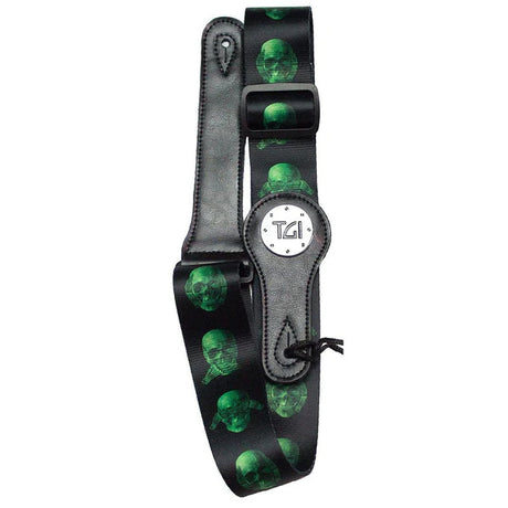 TGI Guitar Strap Skull Green - Music Vault