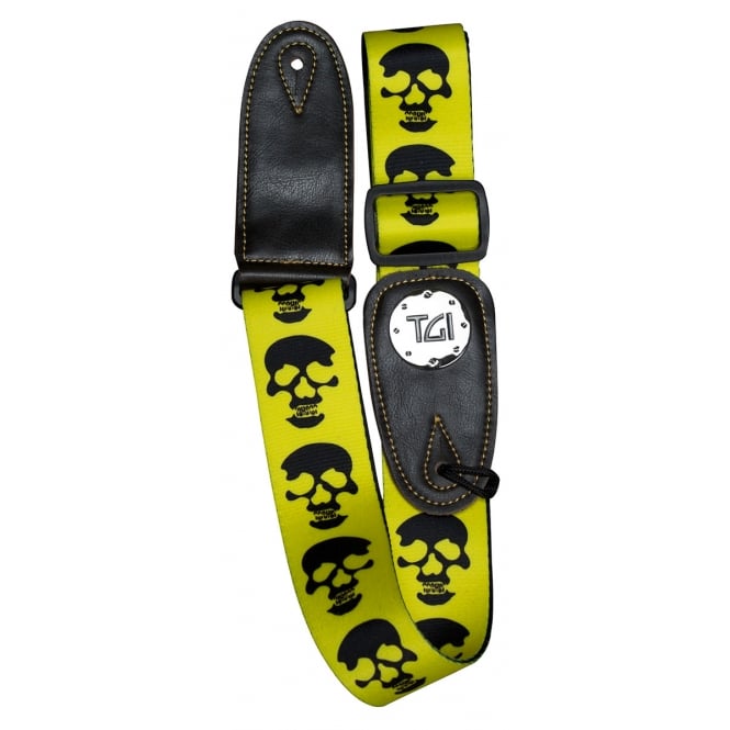 TGI Guitar Strap Skull Yellow - Music Vault