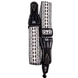 TGI Guitar Strap Woven Cotton Aztec Stitch Black & White - Music Vault
