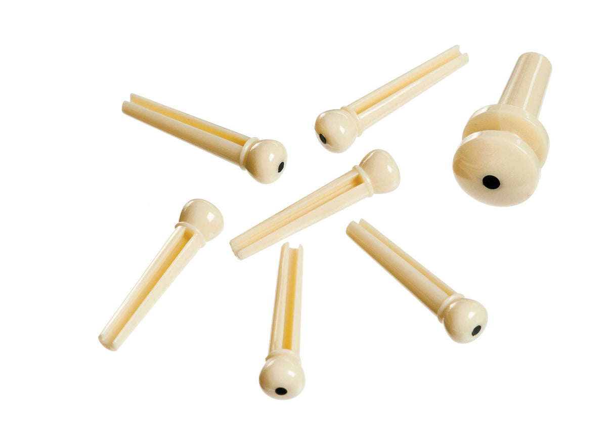 D'Addario Plastic Acoustic Guitar Bridge & End Pins Ivory