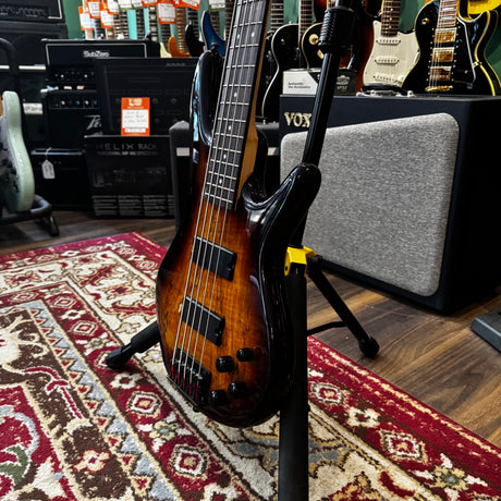 Ibanez GIO GSR205SM Spalted Maple Active 5 String Bass Guitar Brown Burst (Pre-Owned) - Music Vault