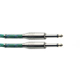Stagg SGC6VT/GR Vintage Tweed Instrument Cable Green 6m / 20ft - Music Vault
