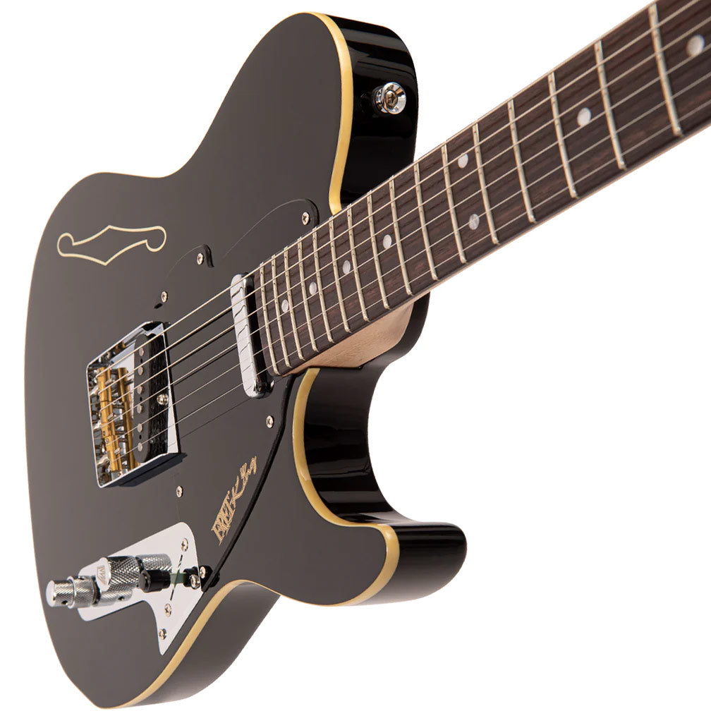 Fret-King Country Squire Stealth Single Cutaway Electric Guitar Black