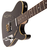 Fret-King Country Squire Stealth Single Cutaway Electric Guitar Black
