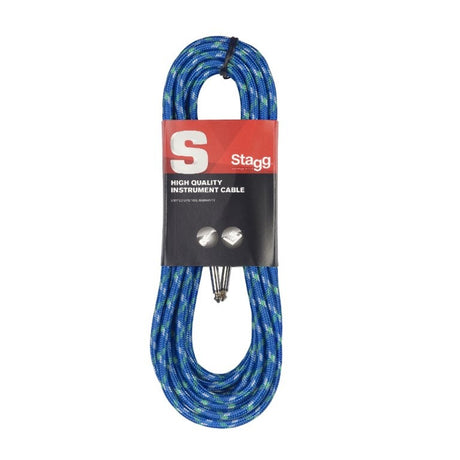 Stagg SGC3VT/BL Vintage Tweed Instrument Cable Blue 3m / 10ft - Music Vault