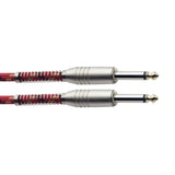 Stagg SGC3VT/RD Vintage Tweed Instrument Cable Red 3m / 10ft - Music Vault