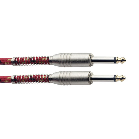 Stagg SGC3VT/RD Vintage Tweed Instrument Cable Red 3m / 10ft - Music Vault