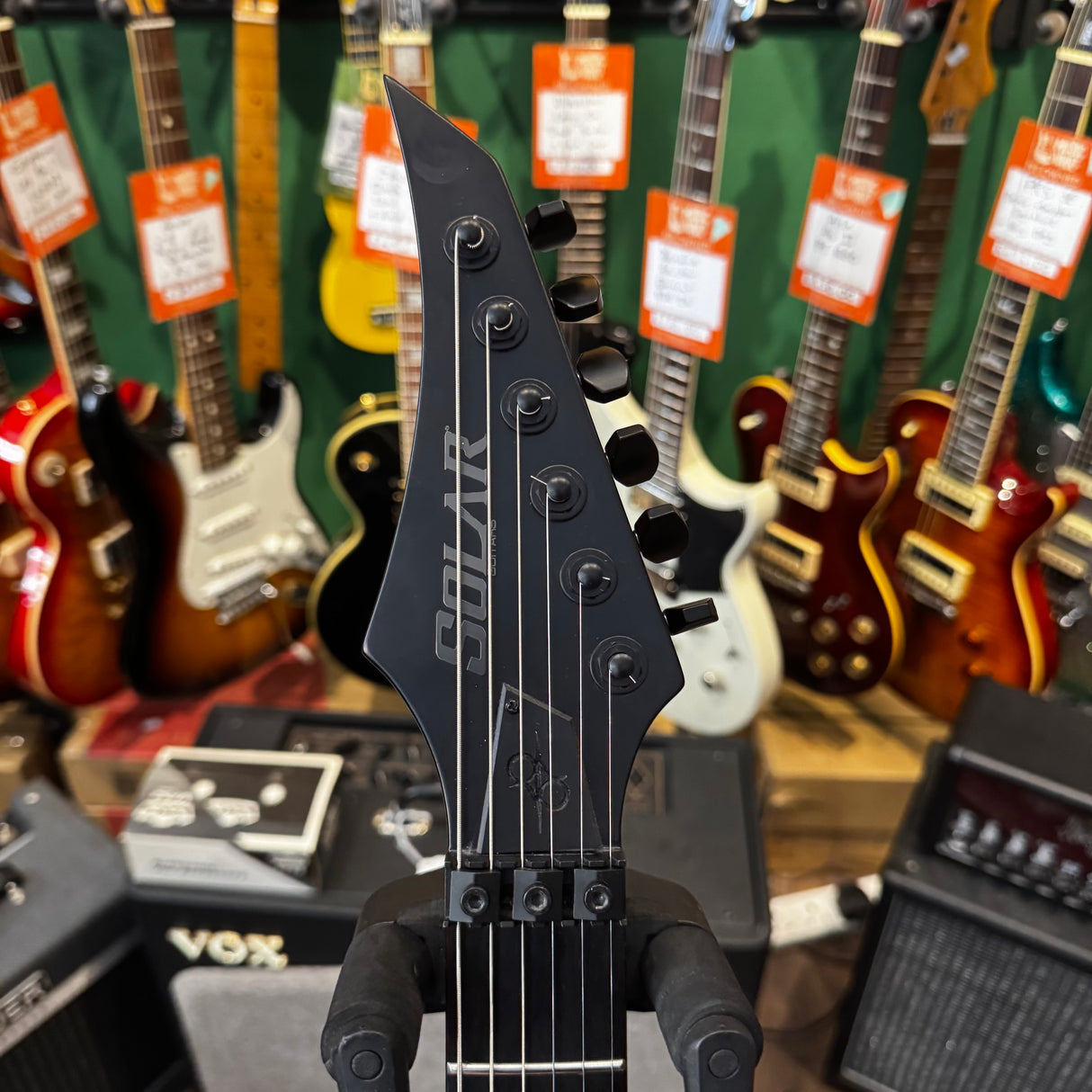 Solar Guitars V1.6FRC Flying V Electric Guitar Carbon Matte Black (Pre-Owned)