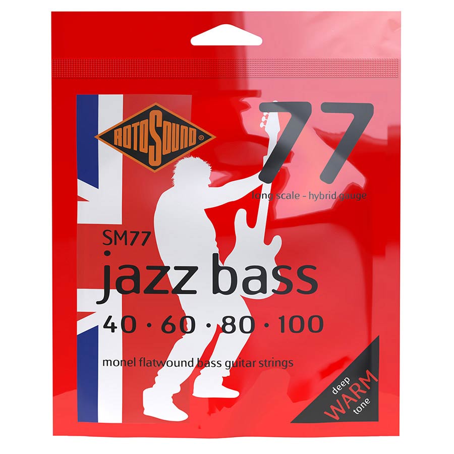 Rotosound Jazz Bass 77 Flatwound Bass Guitar Strings SM77 (40-90)