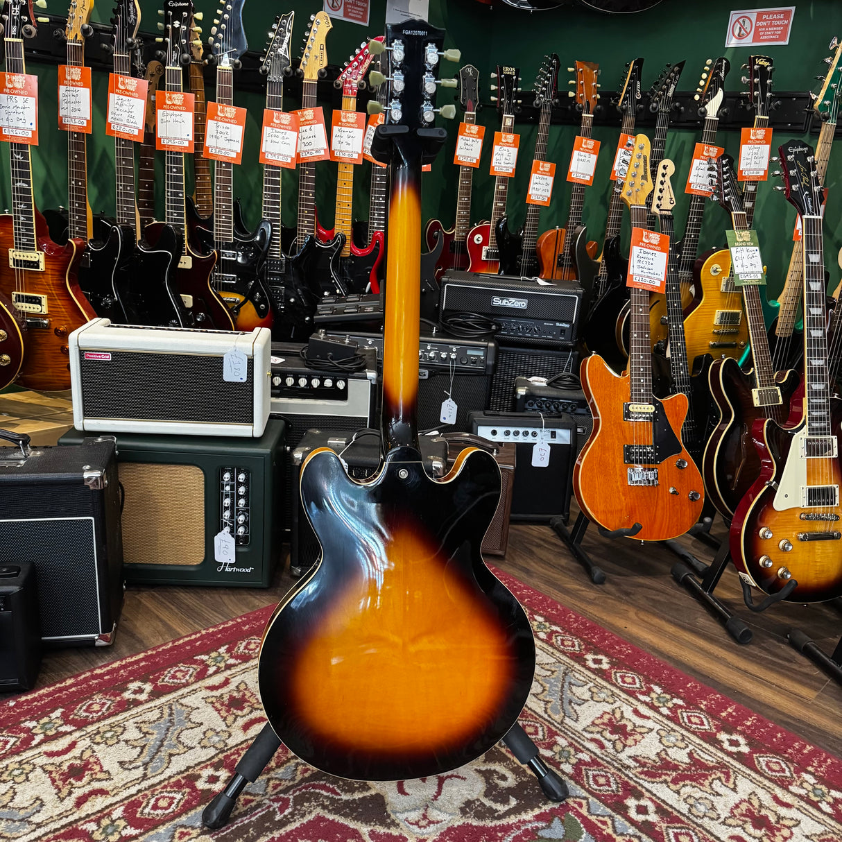 Burny RSA65 Semi Hollowbody Electric Guitar Sunburst (Pre-Owned)