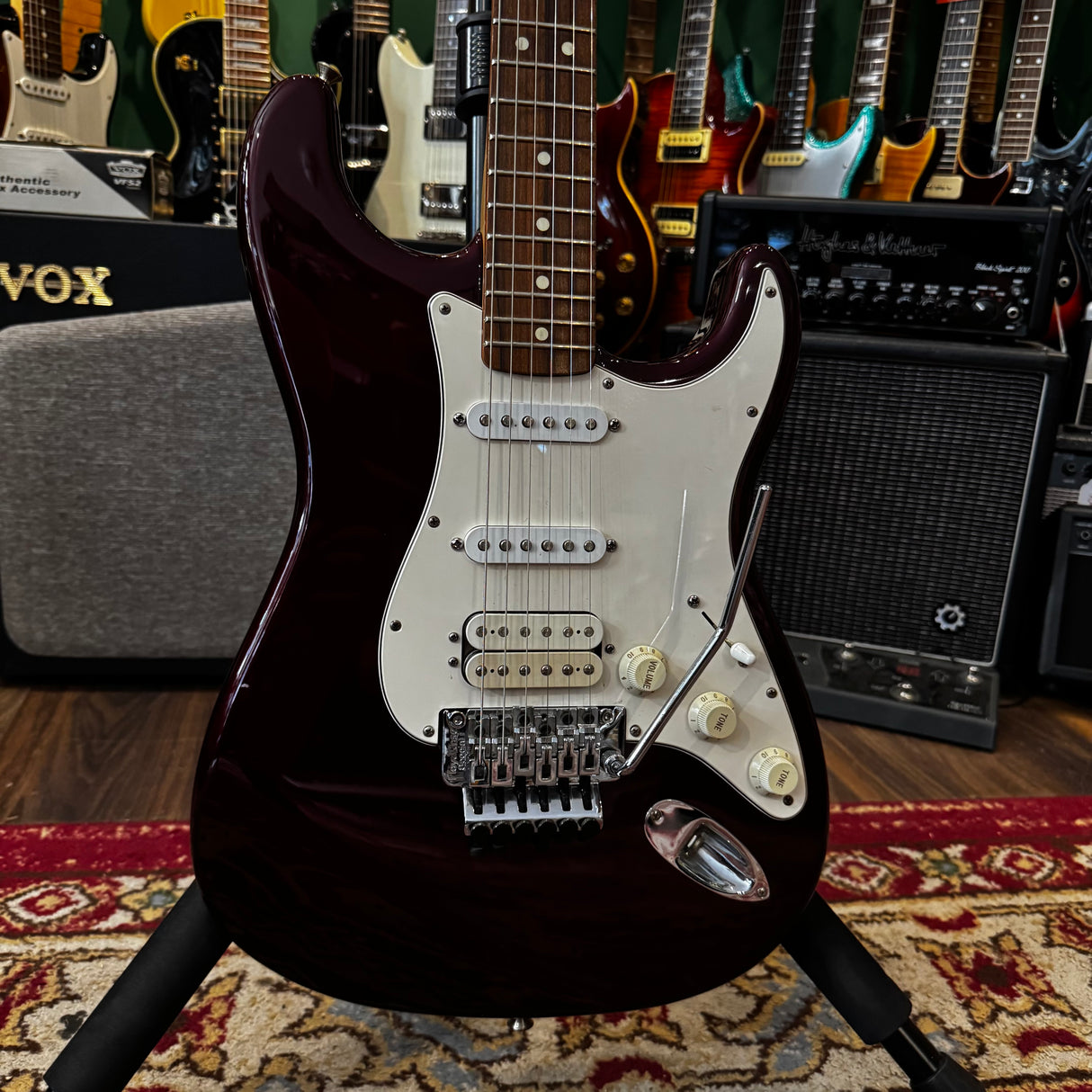 Fender Mexican Stratocaster Floyd Rose HSS Midnight Wine 2000 + Hard Case (Pre-Owned)