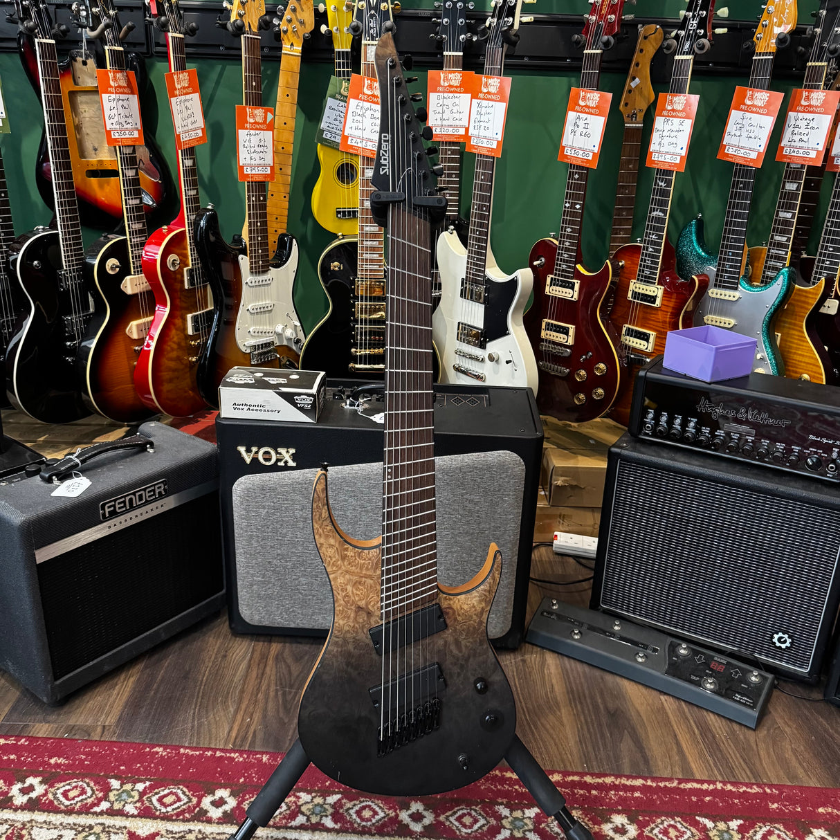 Subzero Generation Pro Fanned Fret 8 String Electric Guitar Tide Fade (Pre-Owned)