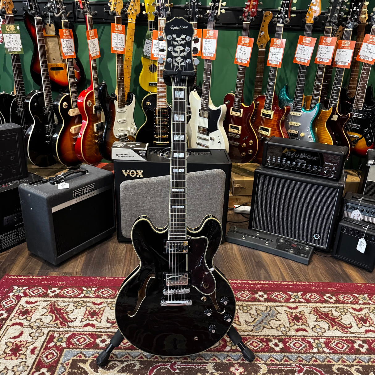 Epiphone Sheraton II Ebony Black 2014 + Hard Case (Pre-Owned)
