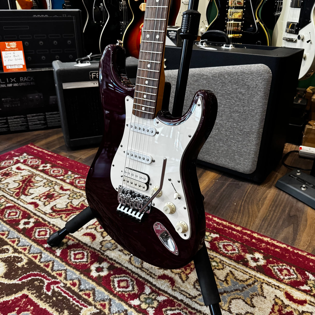 Fender Mexican Stratocaster Floyd Rose HSS Midnight Wine 2000 + Hard Case (Pre-Owned)