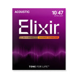 Elixir Nanoweb 80/20 Bronze Coated Acoustic Guitar Strings Extra Light (10-47)