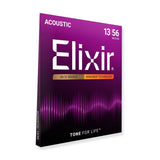 Elixir Nanoweb 80/20 Bronze Coated Acoustic Guitar Strings Medium (13-56)
