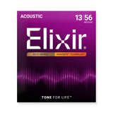 Elixir Nanoweb 80/20 Bronze Coated Acoustic Guitar Strings Medium (13-56)