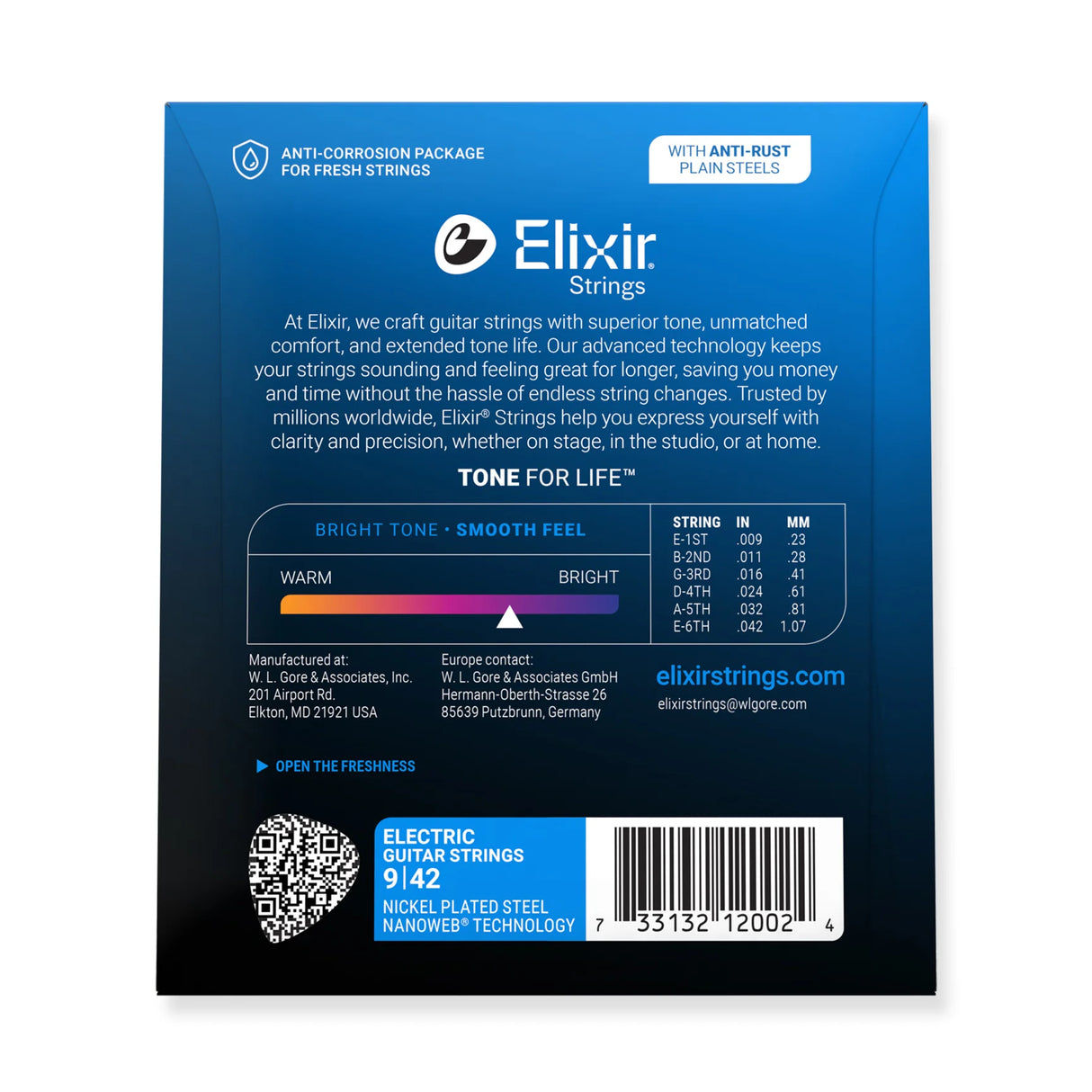 Elixir Nanoweb Coated Electric Guitar Strings Super Light (9-42)