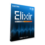 Elixir Nanoweb Coated Electric Guitar Strings Medium (11-49)