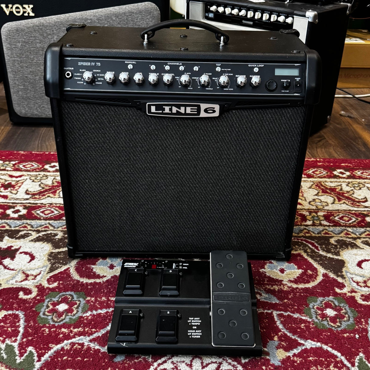 Line 6 Spider IV 75 Modelling Electric Guitar Combo Amplifier + FBV Express MKII Foot Controller (Pre-Owned)
