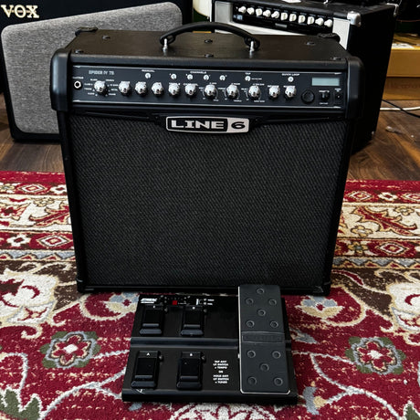 Line 6 Spider IV 75 Modelling Electric Guitar Combo Amplifier + FBV Express MKII Foot Controller (Pre-Owned) - Music Vault