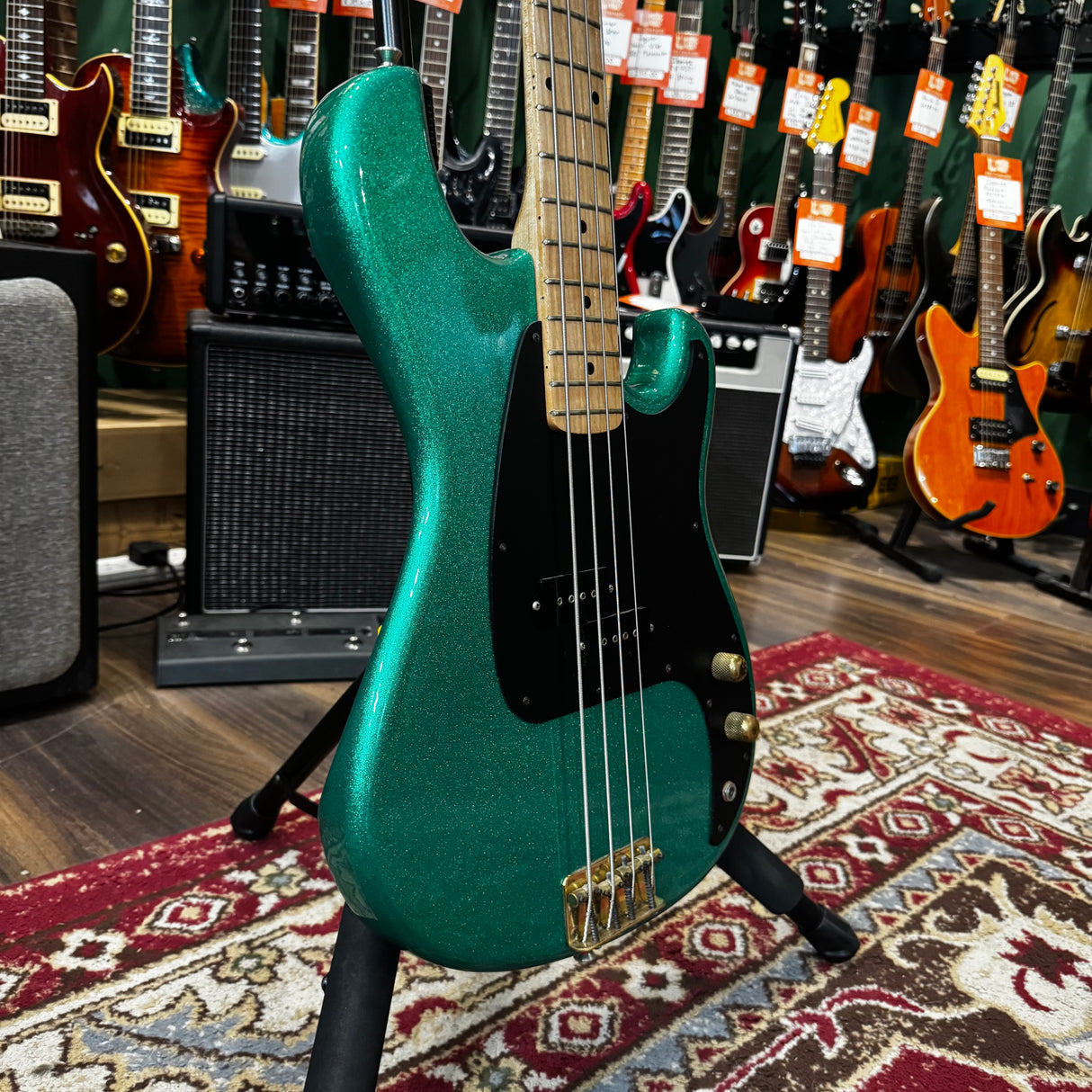 Jarock/Ibanez Blazer Electric Bass Guitar Green Sparkle (Pre-Owned)