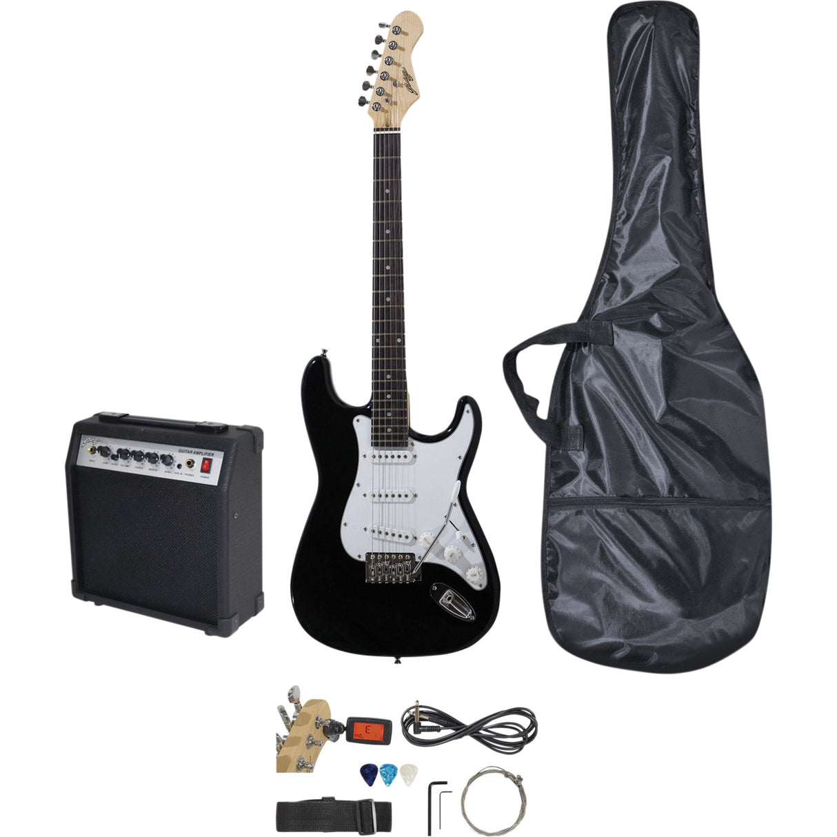 Johnny Brook Electric Guitar, Amplifier & Accessory Starter Pack Black