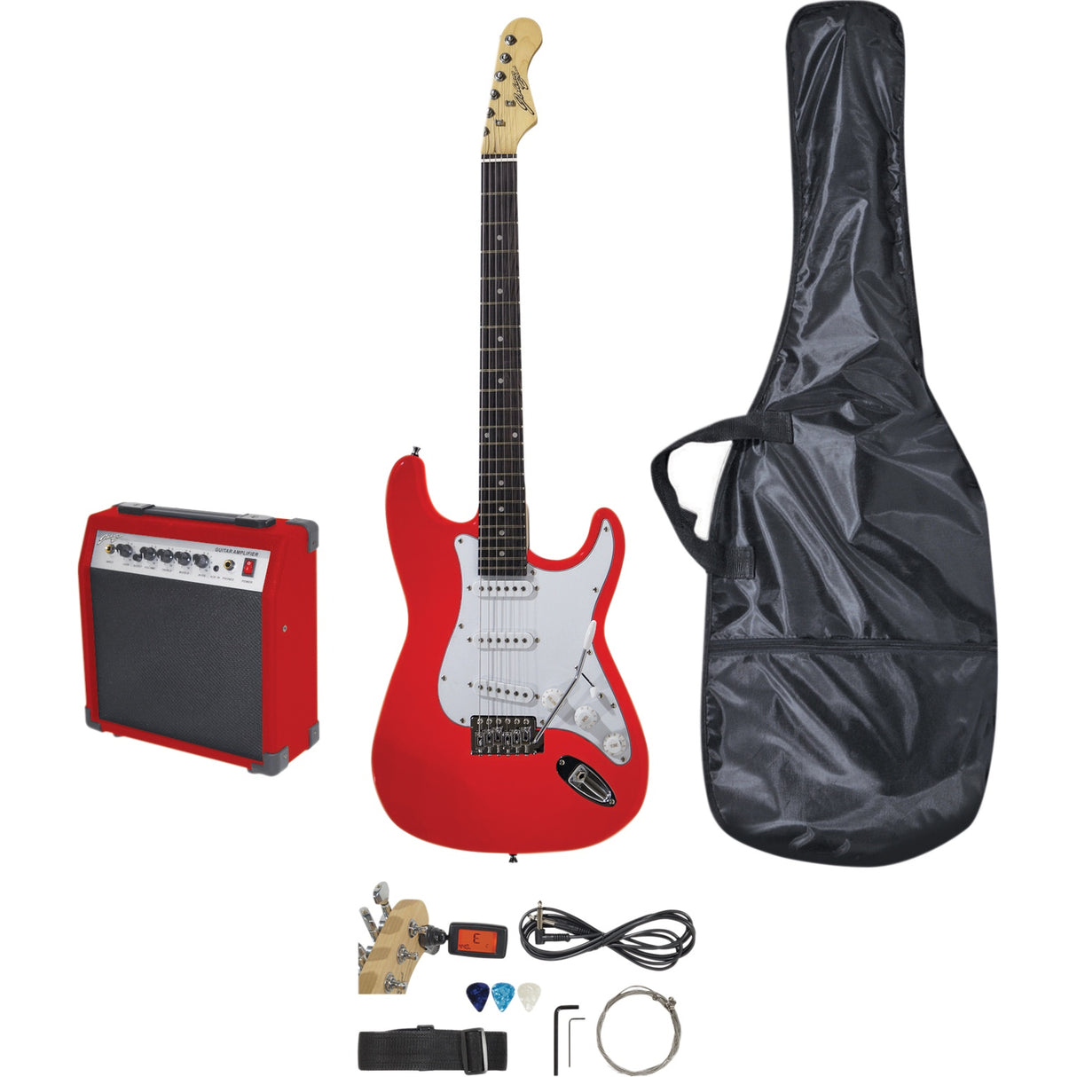 Johnny Brook Electric Guitar, Amplifier & Accessory Starter Pack Red
