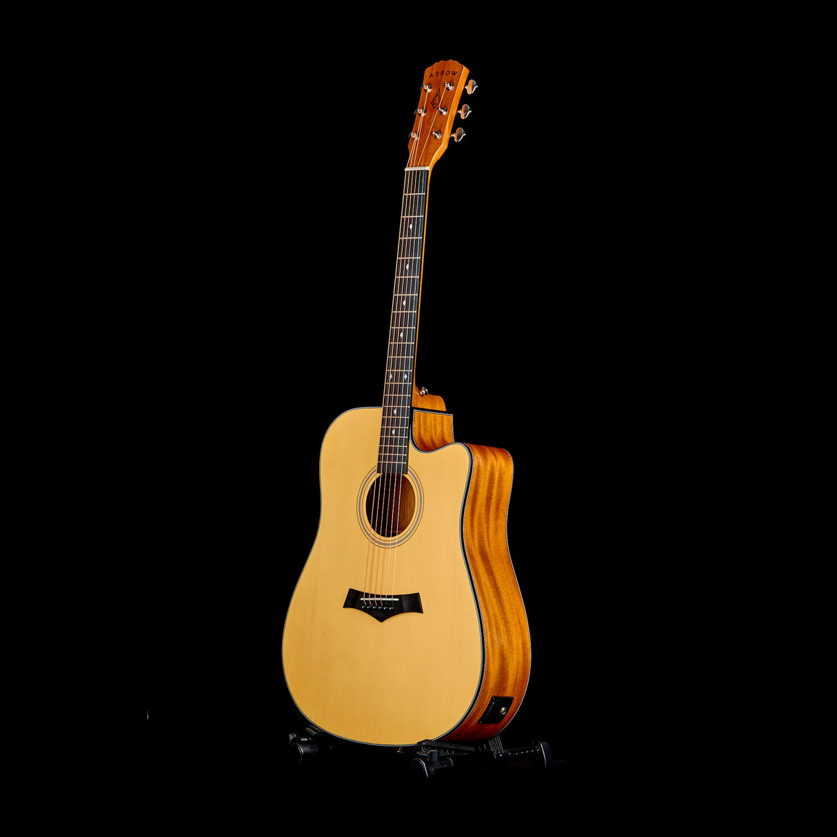 Arrow Guitars Silver Dreadnought Cutaway Electro Acoustic Guitar