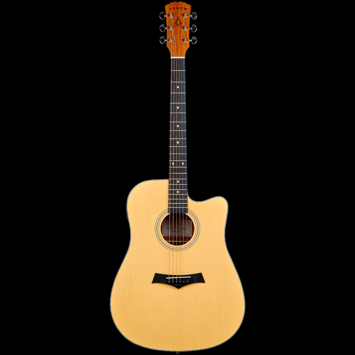Arrow Guitars Silver Dreadnought Cutaway Electro Acoustic Guitar